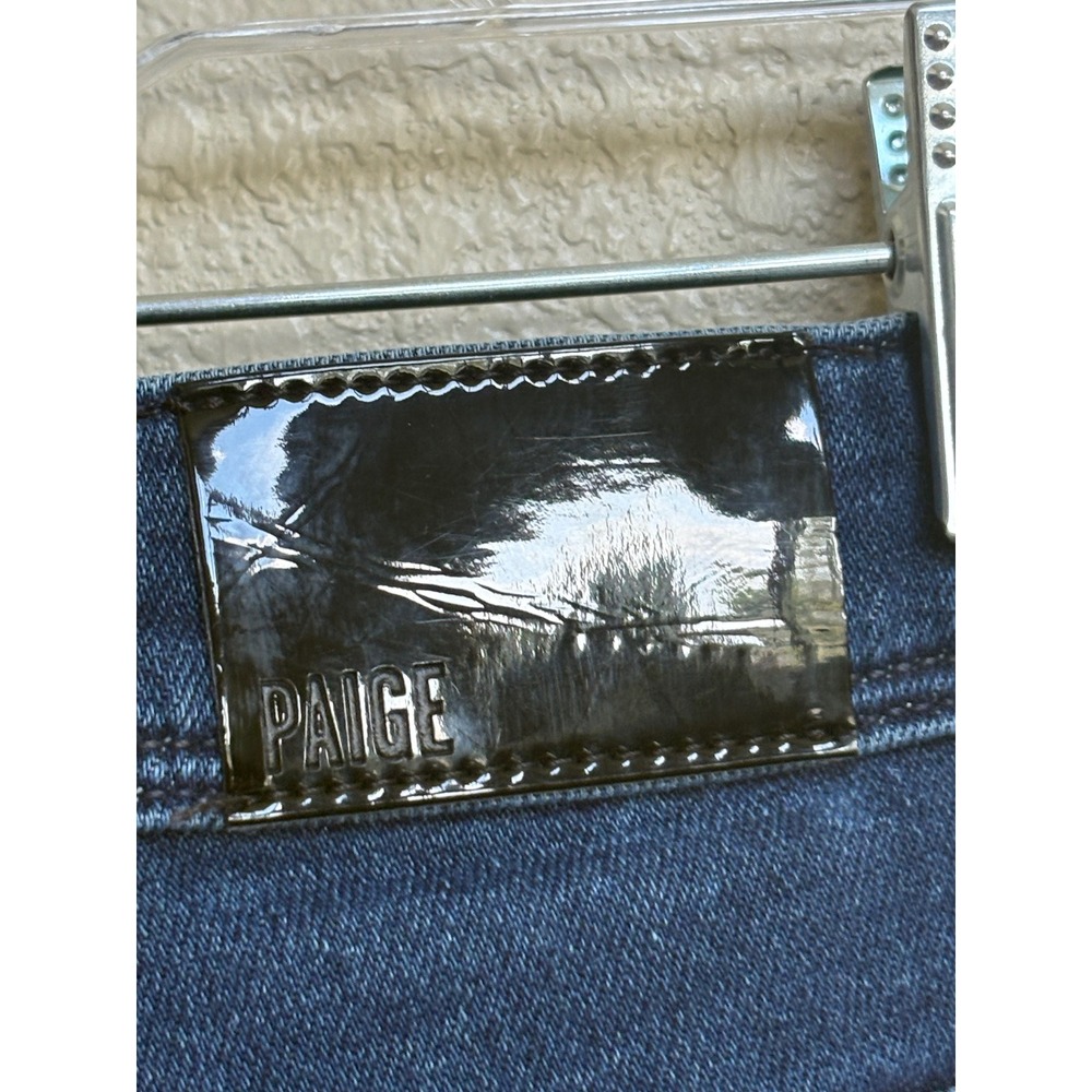 PAIGE High Rise Cindy Straight Leg Jeans Dark Wash Denim Size 25 Blue Ankle - Picture 7 of 11